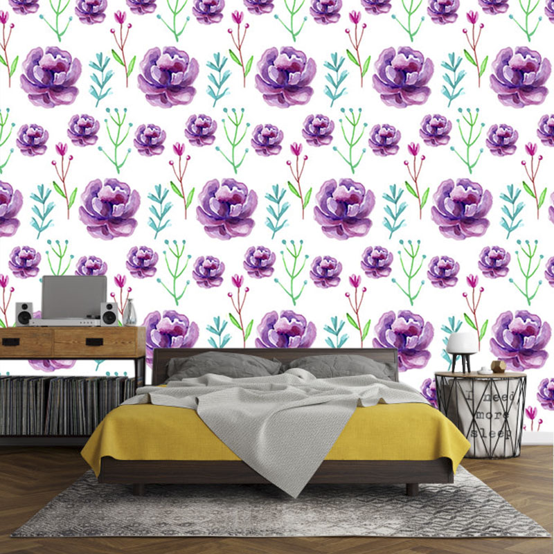 Ταπετσαρία χώρου με Purple floral